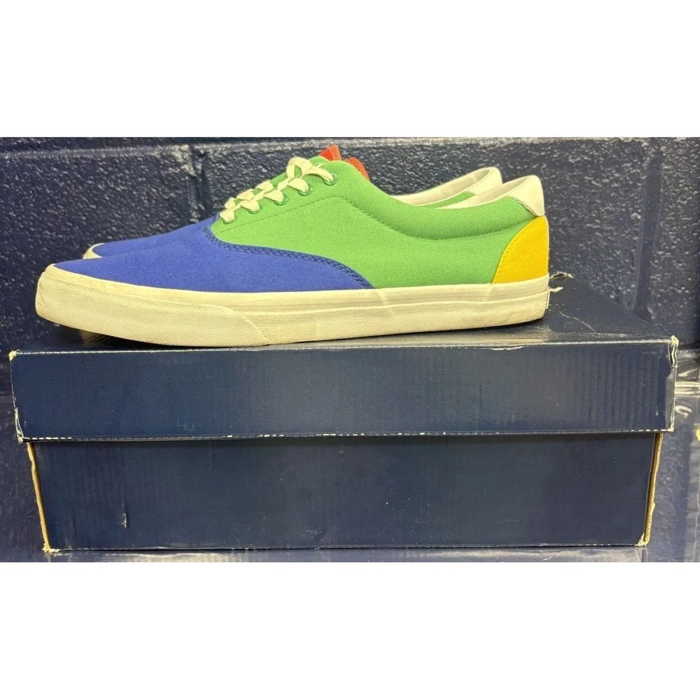 Polo Ralph Lauren Thorton Shoes Men's Size 13 Colorblock Canvas Sneakers - Picture 2 of 11